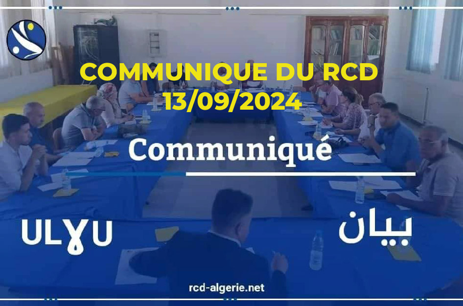 COMMUNIQUE DU RCD le 13/09/2024